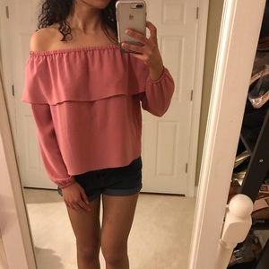 Pink Wilfred Off the Shoulder Top Size XS